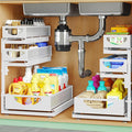Under Sink Organizer, 2-Pack 3-Tier Pull Out Cabinet Organizers and Storage by Atrippy