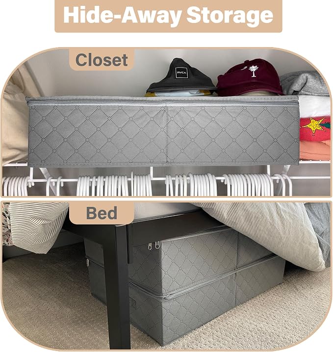 LotFancy Under Bed Storage Bags with Clear Window & Handles, 24” x 16” x 6" - Image 9