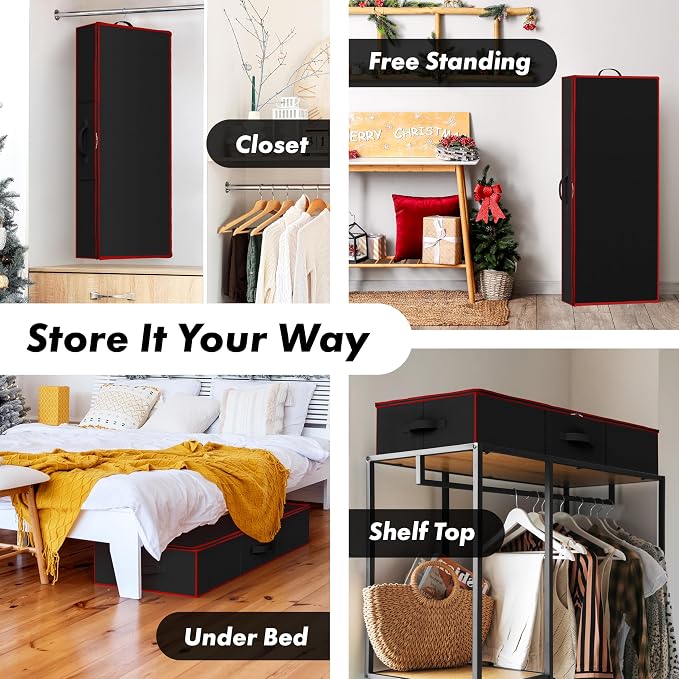 Simple Houseware 41.5" Wrapping Paper Organizer, Fits 40 Rolls, Black - Image 6