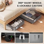 XXXL 78L Under Bed Storage with Wheels, Rolling Storage Containers with Clear Lid & Label, Heavy-Duty Metal Frame, Easy Pull-out, Underbed Storage Bins for Clothes, Shoes, Blankets, and Toys(2PACK) - Image 5