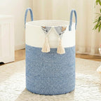Laundry Basket,Woven Cotton Rope Laundry Hamper,60L for Decor Storage of Dirty Clothes,Toys and Blankets in Bathroom,Baby Room and Living Room by Artfeel