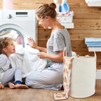 XUANGUO Cotton Rope Laundry Basket Hamper for Clothes, striped - Image 4