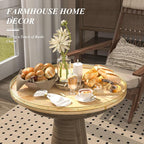 AMH 24-Inch Extra Large Lazy Susan with Solid Oak Base and Black Iron Rail - Image 3