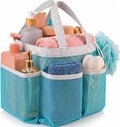 Handy Laundry Mesh Shower Caddy - 7 Pocket Portable Bathroom Organizer Tote for Travel, Gym & Dorm - Collapsible Small Shower Caddy Bag to Hold Toiletries & Essentials (Blue) by Handy+Laundry