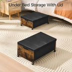 FOUCSSOMEI Under Bed Storage with Wheels,Under Bed Drawers Heavy Duty, 2 Packs, Wooden Under Bed Storage Containers Organizer, Metal Frame, Patented Design - Image 3