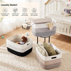 Artfeel Blanket Basket,Rectangle Woven Baskets for Storage,30L Laundry Basket for Decorative Nursery Blanket,Toys,Dirty Clothes and Magazine in Shelves,Baby Room,and Living Room - Image 6