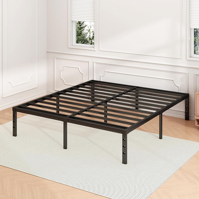 Hafenpo 12 Inch Full Bed Frame, Under Bed Storage, Black - Image 4