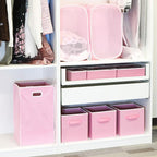 Simple Houseware Mesh Pop-Up Laundry Hamper with Side Pocket, 2 Pack, Pink - Image 5