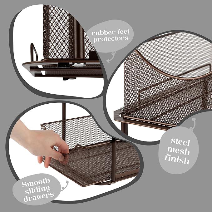 Sorbus Pull-Out Under Sink Organizer, Mesh Construction (Bronze, 1 Pack) - Image 5