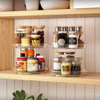 2 Pack 2 Tier Lazy Susan Turntable Organizer 9.25 inch, Rotating Spice Rack Organization for Cabinet, Bathroom, Pantry, Countertop, Kitchen, Vanity, Medicine Cabinet Organizer, Clear - Image 5