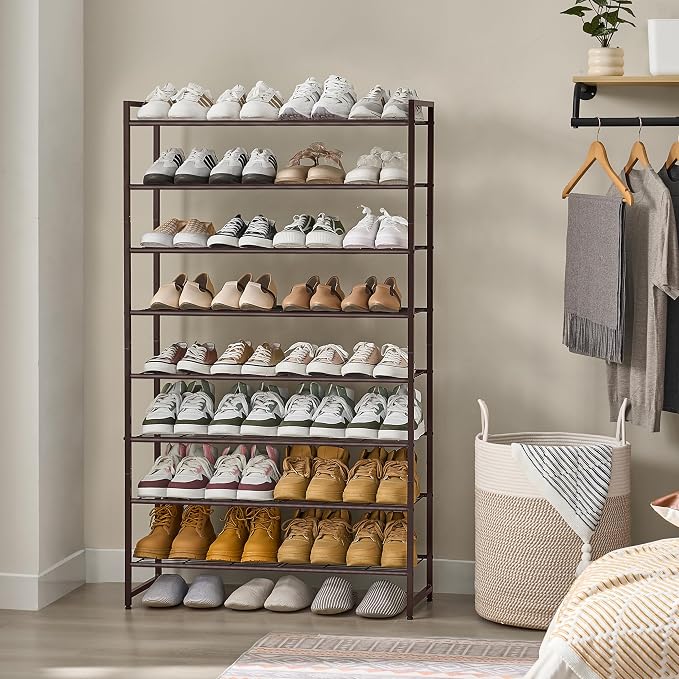 Nunsino Shoe Rack for Closet, Metal Shoe Organizer, 8 Tier Garage Shoe Rack Max Holds 40 Pairs,Shoe Storage Shelf,Entryway, Bronze - Image 2