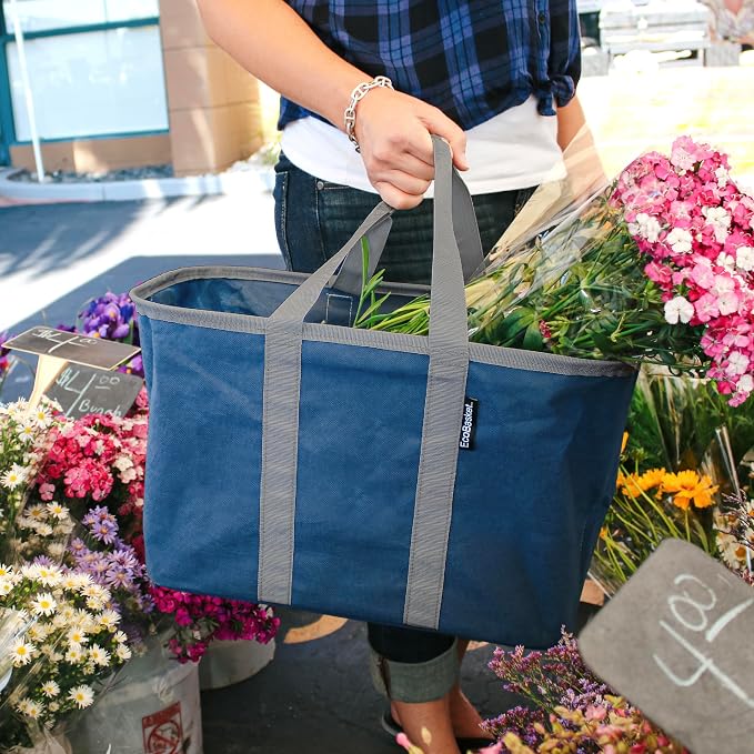 CleverMade EcoBasket Collapsible Grocery Tote, 30L Structured Tote Bag - Image 8