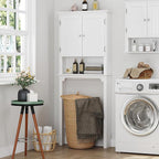 UTEX Over The Toilet Storage Cabinet, White Bathroom Organizer with Doors - Image 6