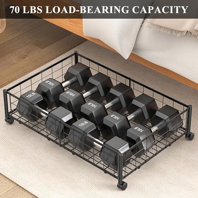 Hleelomi Under Bed Storage with Wheels, 360° Rotating, No-Assembly Underbed Storage Containers, 1 PACK - Image 2