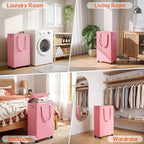 Slim Laundry Hamper with Wheels,15 Gal (55L) Rolling Laundry Basket with lid and wheels Clothes Hamper Foldable Tall Dirty Clothes Basket Sturdy Collapsible Clothes Hamper for Dorm,Laundry Room - Image 7