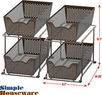 Simple Houseware Cabinet 2 Tier Perforated Basket Drawer, Bronze - 2 Pack - Image 3