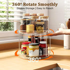 2 Pack 2 Tier Lazy Susan Turntable Organizer 9.25 inch, Rotating Spice Rack Organization for Cabinet, Bathroom, Pantry, Countertop, Kitchen, Vanity, Medicine Cabinet Organizer, Clear - Image 3