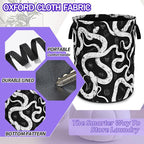 Snake Crawling Laundry Basket Foldable Oxford Cloth Hamper 18.9 x 16.5 Inch - Image 3