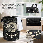 Sun Moon Laundry Basket Storage Bin Foldable Laundry Hamper Clothes Storage Bucket Organizer 19.6x15.7 Inch For Laundry Room/Bedroom/Bathroom - Image 4