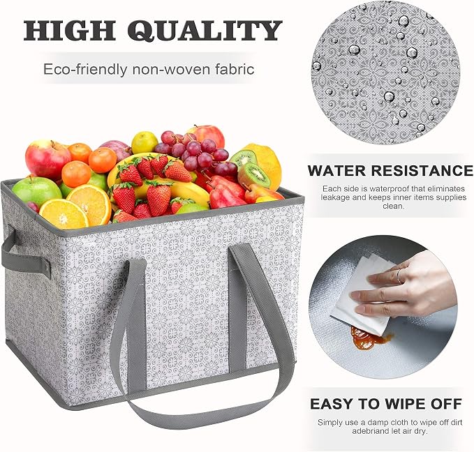 WISELIFE Reusable Grocery Bags [9 Pack],Large Grocery Tote Bag Water Resistant Shopping Bags Foldable Grocery Bag for Clothes,Shoes and Picnic - Image 5