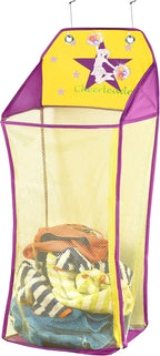 Store & Score Over The Door Hanging Kids Fun LED Cheerleader Light-Up Collapsible Mesh Laundry Hamper, Toy Chest, Heavy Duty Metal Hooks Included. Patent Pending. by Unknown