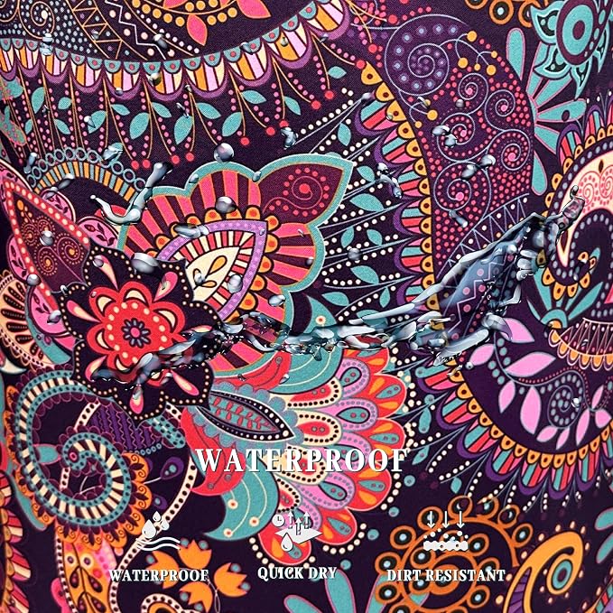 Mandala Paisley Laundry Basket Oxford Cloth Foldable Hamper 18.9x16.5 Inch - Image 5