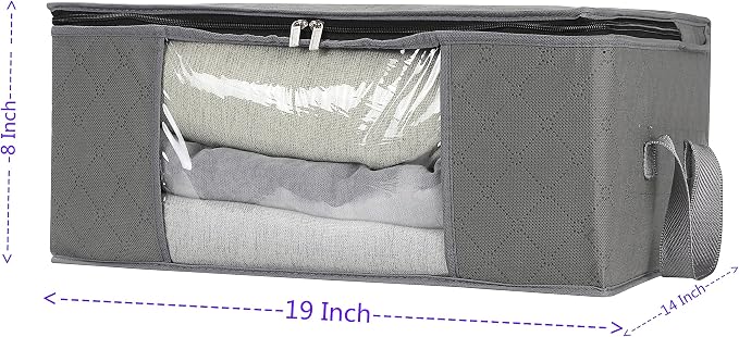 Storage Clothes Bins Closet Bags: Containers Organizer Bag Boxes Clothing Bin Box Container Organization for Organizing Blanket Cloth Pillow Sheet Sweater and Storage Totes Organizers With Lids - Image 3