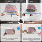 Vacuum Storage Bags 20 Pack for Clothing Moving with Electric Pump, Clear - Image 7