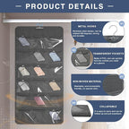 26-Pocket Hanging Closet Organizer for Socks and Underwear, Dark Gray - Image 2