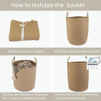 XUANGUO Laundry Basket Laundry Hamper for Clothes Jute Large - Image 7