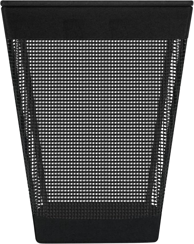 STO STO 75L Laundry Hamper with Lid, Black Clothes Hamper with Handles, Breathable Vinyl Mesh Laundry Basket, Sturdy Steel Frame, Space Saving Laundry Bin for Bathroom, Bedroom, Dorm, Small Spaces - Image 8