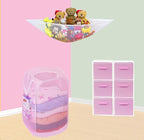 Simple Houseware Mesh Pop-Up Laundry Hamper with Side Pocket, 2 Pack, Pink - Image 4
