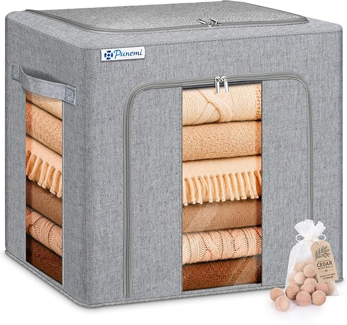 50L Cashmere Sweater Clothes Storage Bag with Steel Frame / Cedar Balls by Punemi