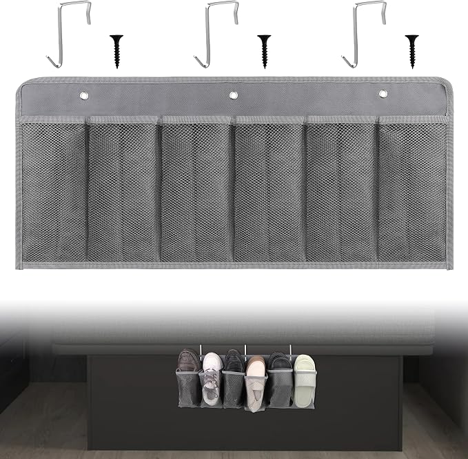 RVZONE RV Shoe Pockets 6 Large Pockets, Hanging Organizer with Sturdy Hooks by RVZONE