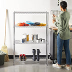Amazon Basics 4-Shelf Adjustable Heavy Duty Steel Wire Rack Storage Shelving Unit for Kitchen, Garage, Easy Assembly, 350 lbs Per Shelf, 36" x 14" x 54", Chrome Silver - Image 2