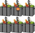 Reusable Grocery Bags 6 Pack, Foldable & Water Resistant Shopping Bags by WiseLife