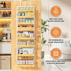8-Tier White Door Mounted Hanging Spice Rack Shelves for Kitchen Home - Image 5