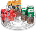 Oizeir Lazy Susan Turntable - Clear Acrylic, Removable Sections, Rotates 360 Degrees. Easily Organize Your Fridge, Cabinet or Counter. Great Carousel Storage for Food, Spices, Cosmetics. (4-Sections) by Oizeir