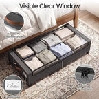 Yecaye 70L Under Bed Storage with Wheels, 2Pack Larger Capacity Under Bed Storage Containers, Underbed Shoe Storage Organizer, Rolling Under Bed Metal Drawers for Clothes, Blankets(35.5 x 17 x 6.7in) - Image 5
