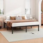 Hafenpo 14 Inch Queen Bed Frame - Sturdy Metal Platform Queen Size, No Box Spring Needed, Heavy Duty, Easy Assembly, Strong Bearing Capacity, Under Bed Storage, Black - Image 2
