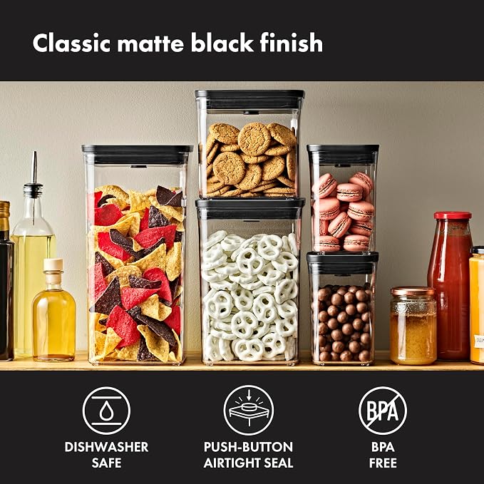 OXO Good Grips POP Container — Big Square Short — 2.8 Qt / 2.6 L — Matte Black, Organization and Storage Solution - Image 2