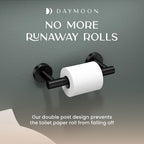 Day Moon™ Matte Black Toilet Paper Holder Wall Mount - Pivoting Modern Roll Holder for Bathroom - Image 7