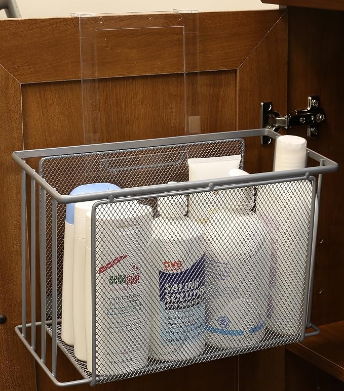 Deco Brothers Over Cabinet Door Organizer, Silver - Image 3