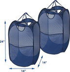 Simple Houseware Mesh Pop-Up Laundry Hamper with Side Pocket, 2 Pack - Image 6