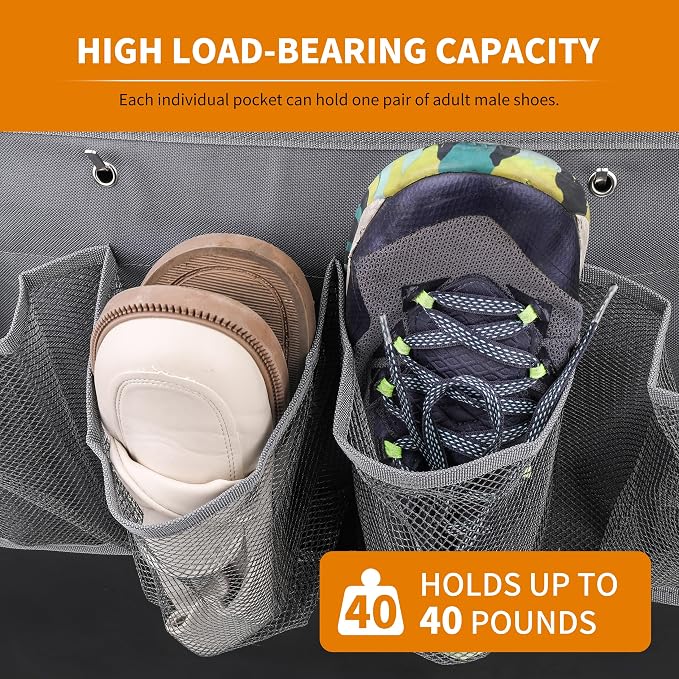 RVZONE RV Shoe Pockets 6 Large Pockets, Hanging Organizer with Sturdy Hooks - Image 3