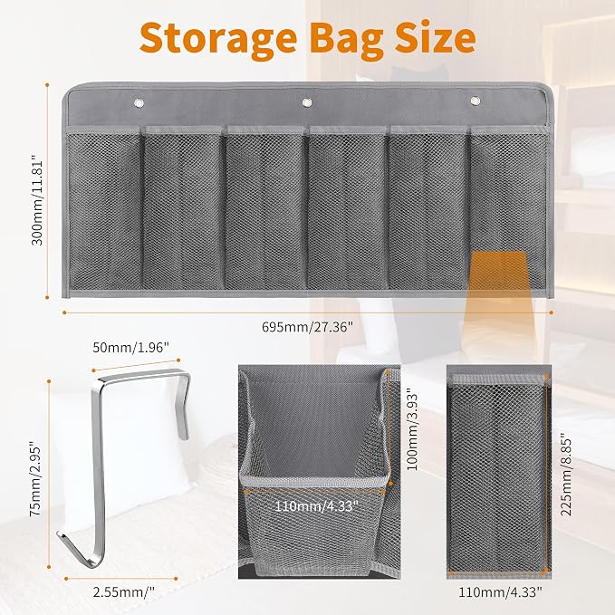 RVZONE RV Shoe Pockets 6 Large Pockets, Hanging Organizer with Sturdy Hooks - Image 2