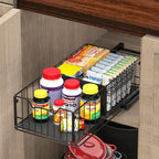Simple Houseware Pull-Out Cabinet Sliding Basket, 17.2Dx9.7Wx5H, Black - Image 4